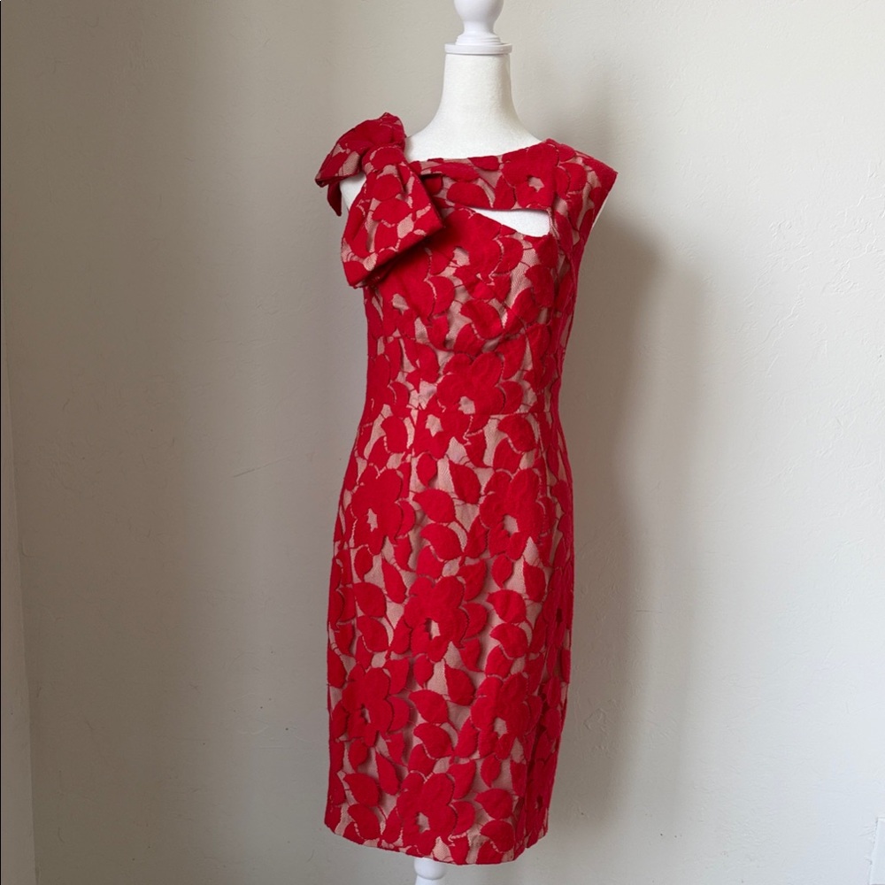 Tracy Reese One Shoulder Red Floral Dress - Picture 1 of 5